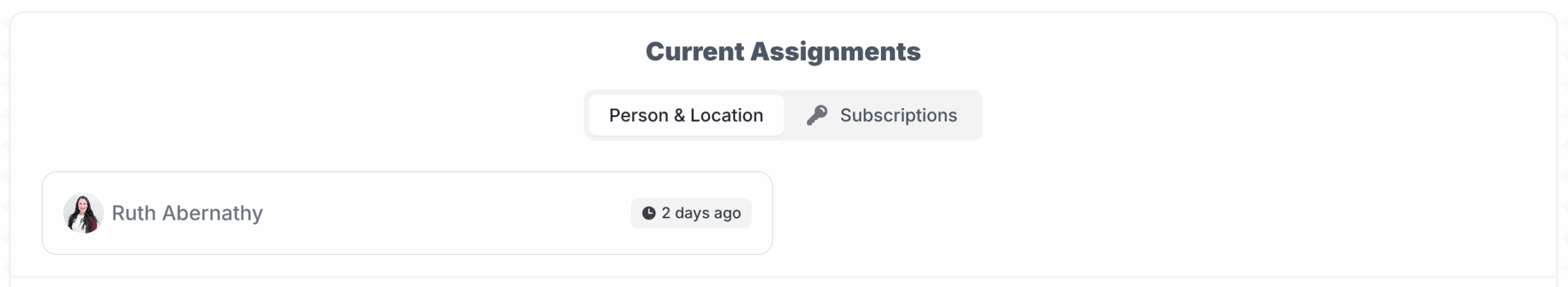 Current assignments on an asset