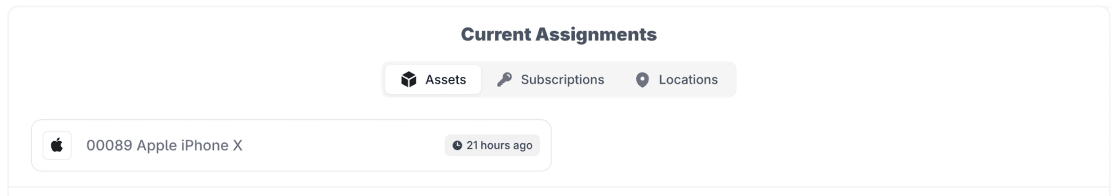Current assignments on a person